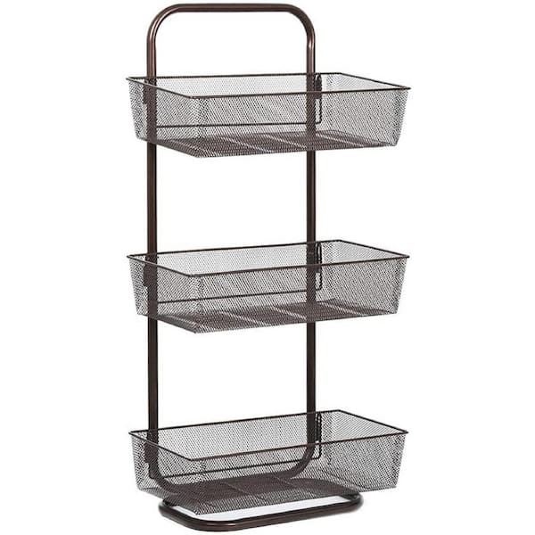 Oumilen Over the Door Basket Organizer 3-Tier Mesh Basket Aqua Blue Hanging Storage Unit Over Door Pantry Rack Organizer