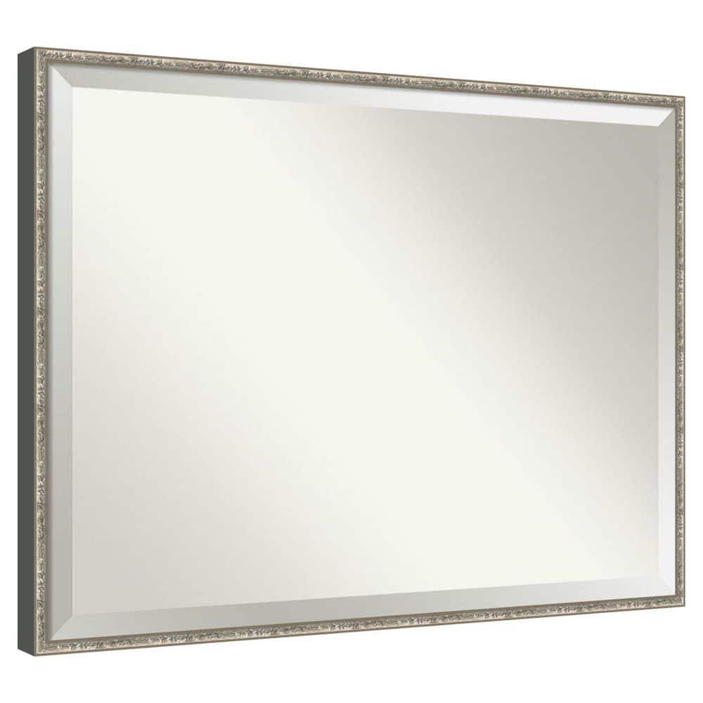Belvedere Silver 41.25 in. x 31.25 in. Beveled Traditional Rectangle Wood Framed Bathroom Wall Mirror price history on PriceWatchPro