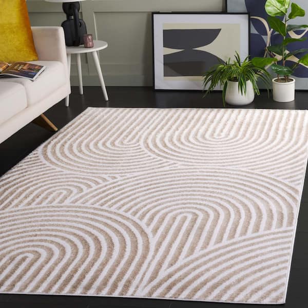 Maya Taupe/Ivory 8 ft. x 10 ft. Zen Arches Area Rug