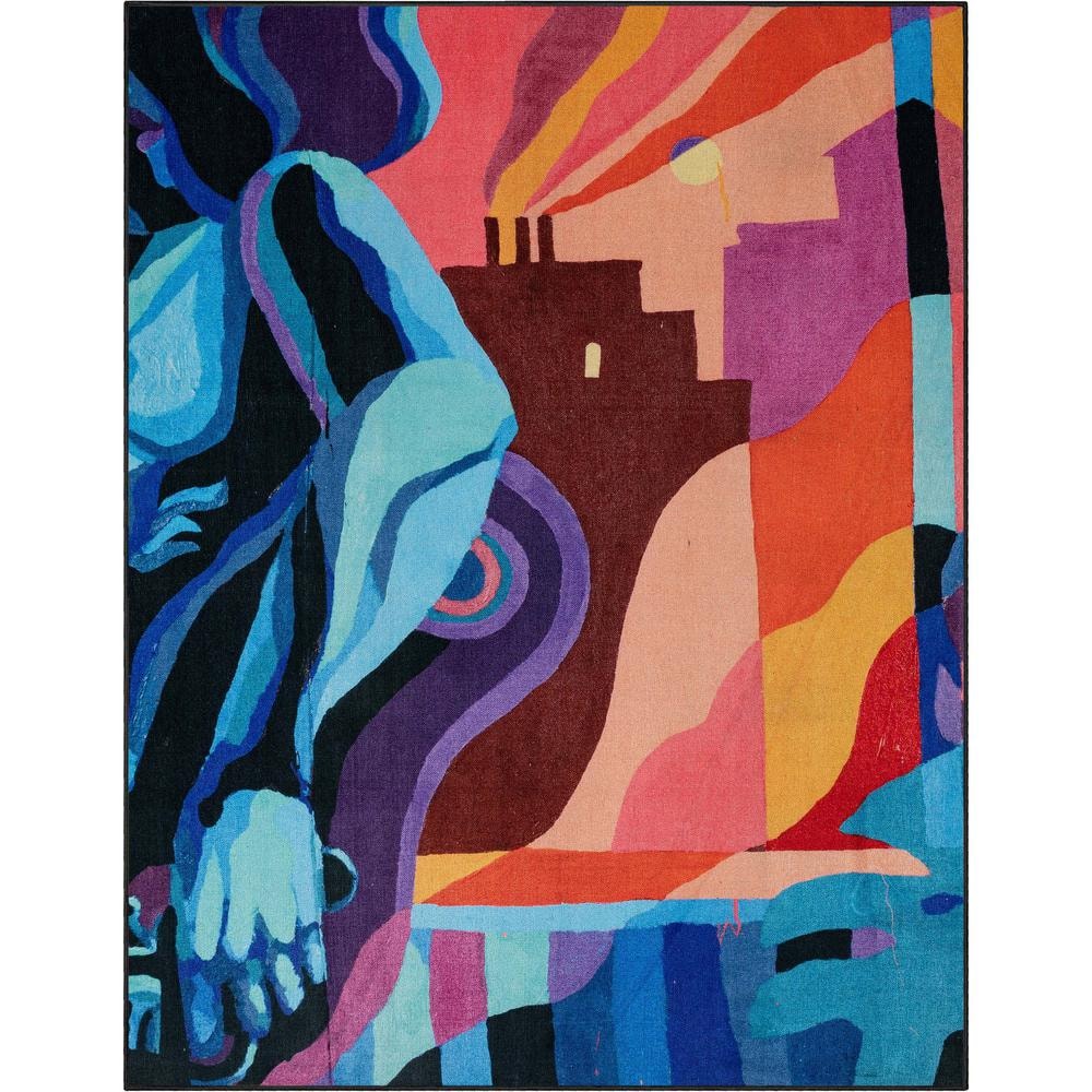Misha The Sunday Jungle Aubade Modern Abstract Multi 6 ft. 7 in. x 9 ft. 3 in. Area Rug price history on PriceWatchPro