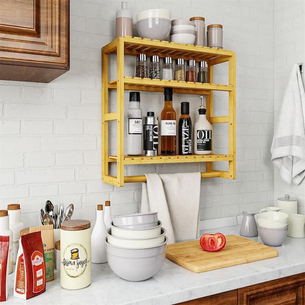 over the Toilet Storage with Basket and Drawer, Bamboo Bathroom