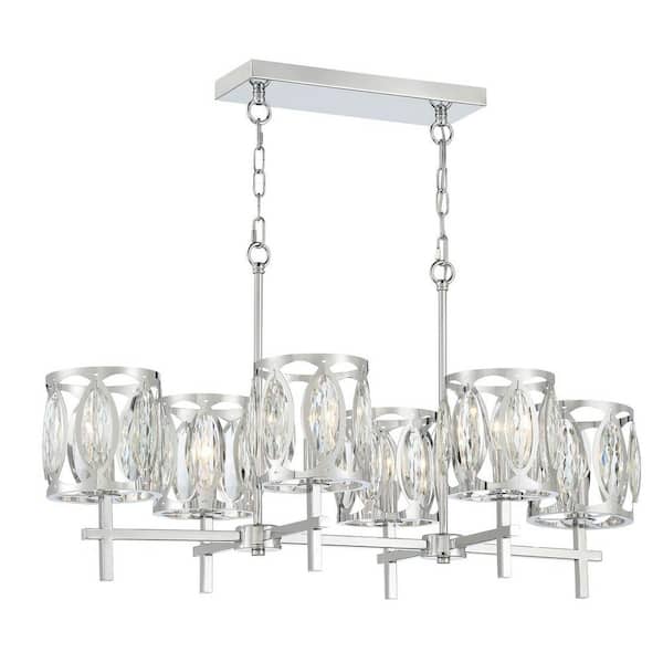 Easylite Crista 6-Light Chrome Linear Chandelier
