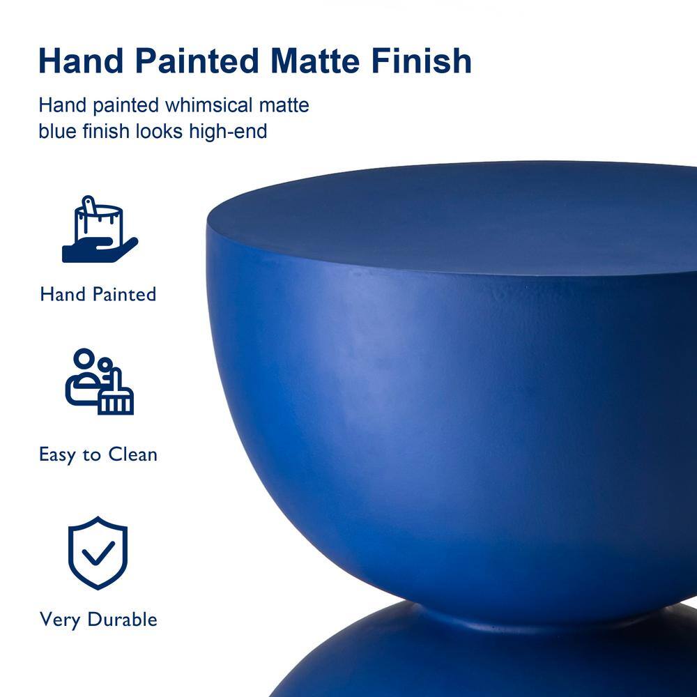 17.75" High Cobalt Blue MGO Side Table/Garden Stool