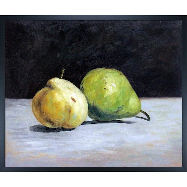 LA PASTICHE Deux Poires by Edouard Manet Studio Black Wood Framed Food Oil Painting Art Print 21.5 in. x 25.5 in.