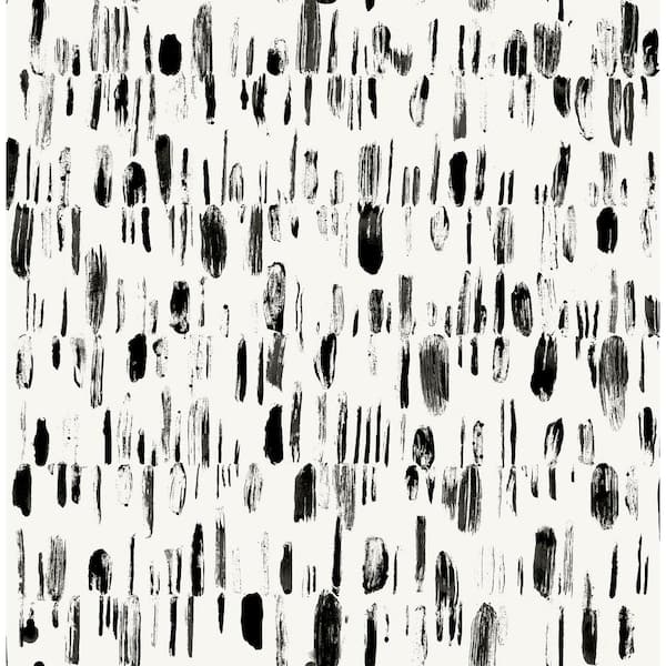 A-Street Prints Black Dwell Brushstrokes Wallpaper Border Sample