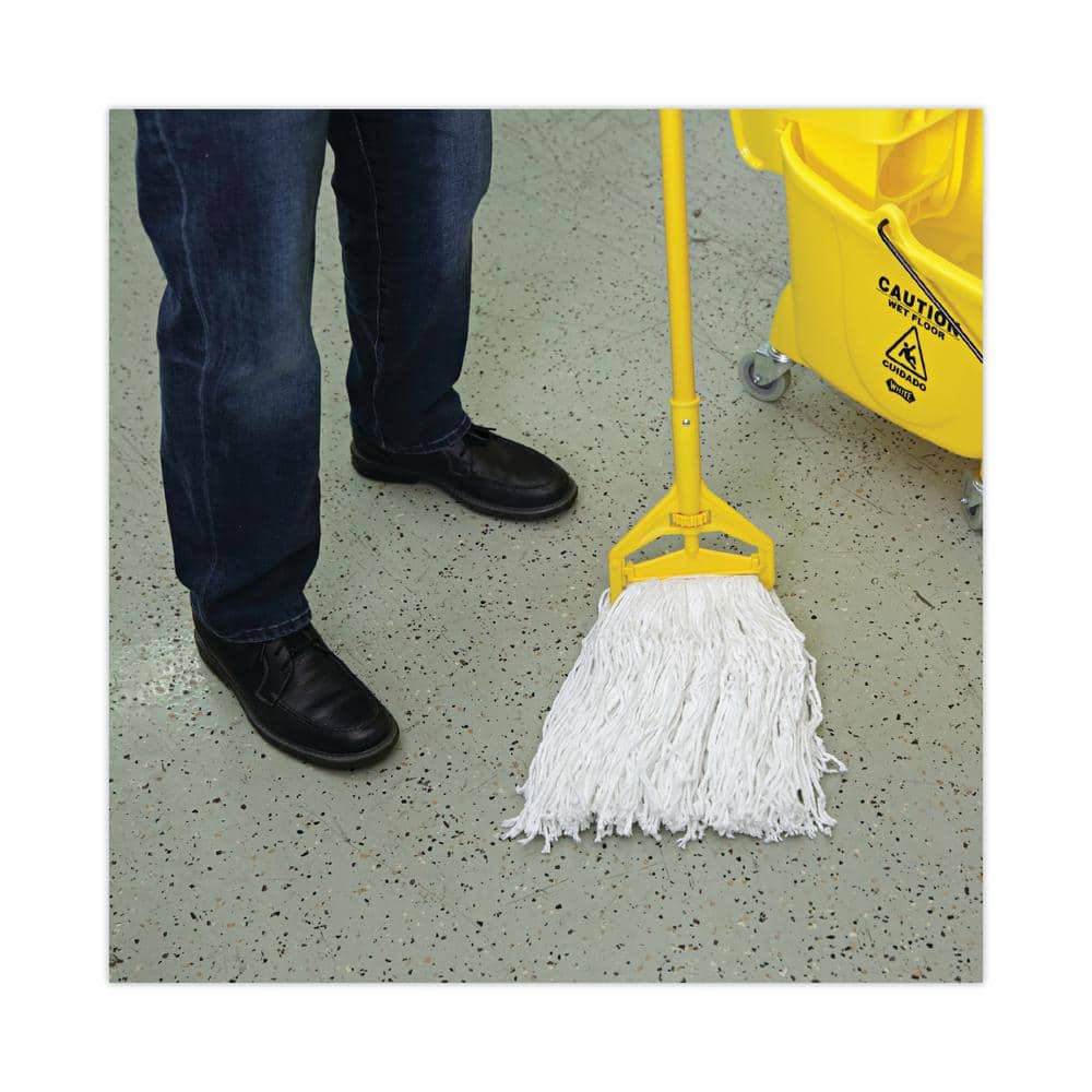 White Rayon Cut-End String Mop Head with Heavy-Duty Headband