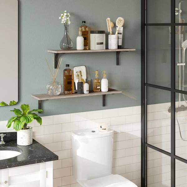 Bathroom shelves 23.6 x 3.9 inches - Set of 2