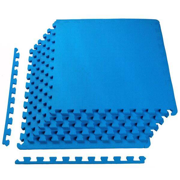 BALANCEFROM 1 in. Puzzle Mat Blue 24 in. W x 24 in. L Interlocking EVA Foam Tile (24 sq. ft. Coverage)