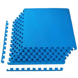 1/2 in. Puzzle Mat Blue 24 in. W x 24 in. L Interlocking EVA Foam Tile (24 sq. ft. Coverage)