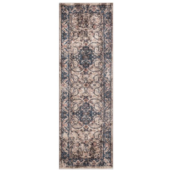 Concord Global Trading Pandora Collection Verona Ivory 2 ft. x 7 ft. Traditional Runner Rug