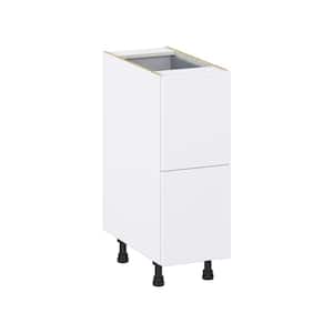 Fairhope Bright White Slab Assembled Base Kitchen Cabinet with 3 Drawers (12 in. W X 34.5 in. H X 24 in. D)