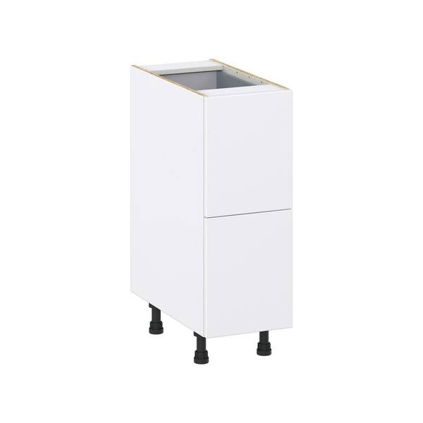 J COLLECTION Fairhope Bright White Slab Assembled Base Kitchen Cabinet with 10 in. Drawer (12 in. W X 34.5 in. H X 24 in. D)