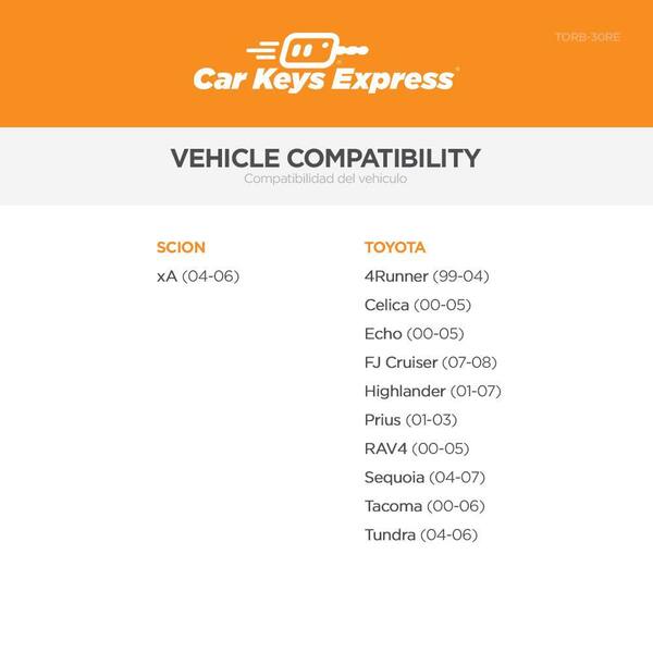 thumbnail image 2 of Toyota 4Runner 2010-2013 Key Shell Repair Kit – DENSO, 3B, DIY, No Locksmith Needed 2 of 5