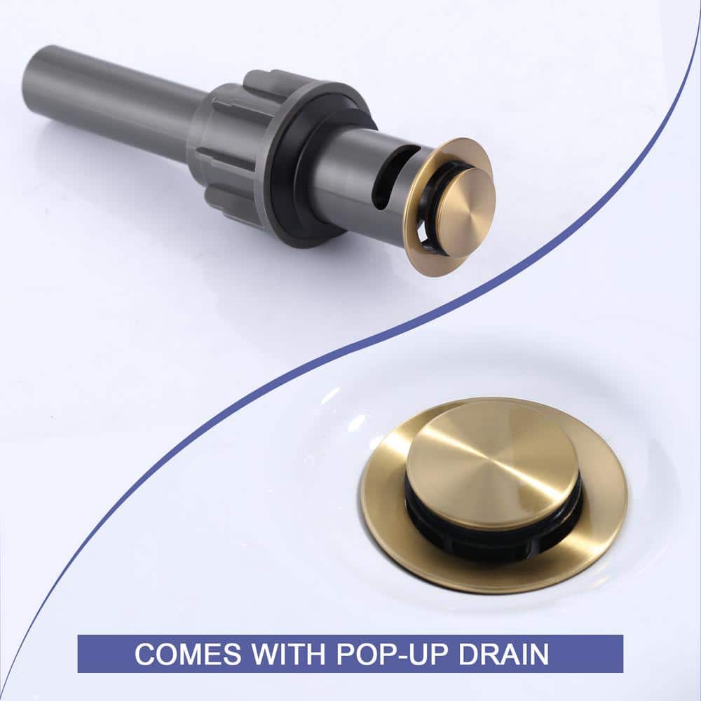 Brushed Gold 8-Inch Widespread Double Handle Waterfall Faucet