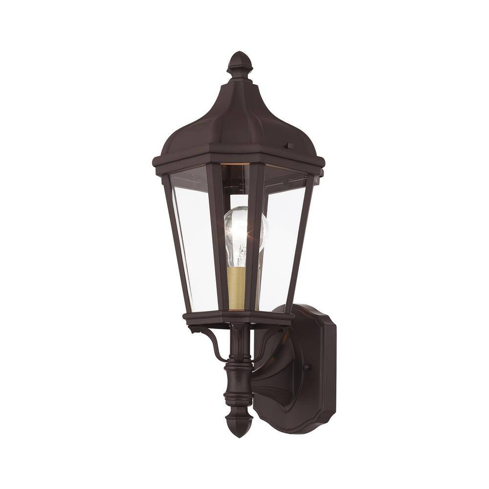 Elegant Bronze Finish Outdoor Wall Lantern with Clear Glass