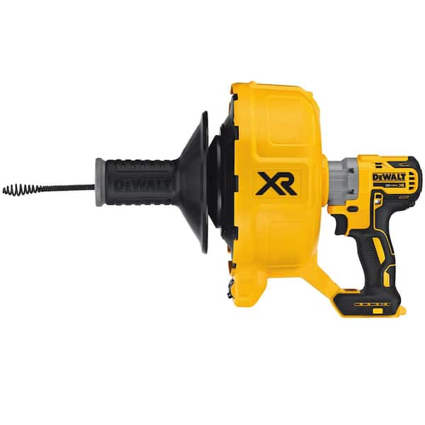 DEWALT 20V MAX Cordless Brushless Drain Snake and 5/16 in. x 25 ft. Black Oxide Drain Cable with Bulb Head