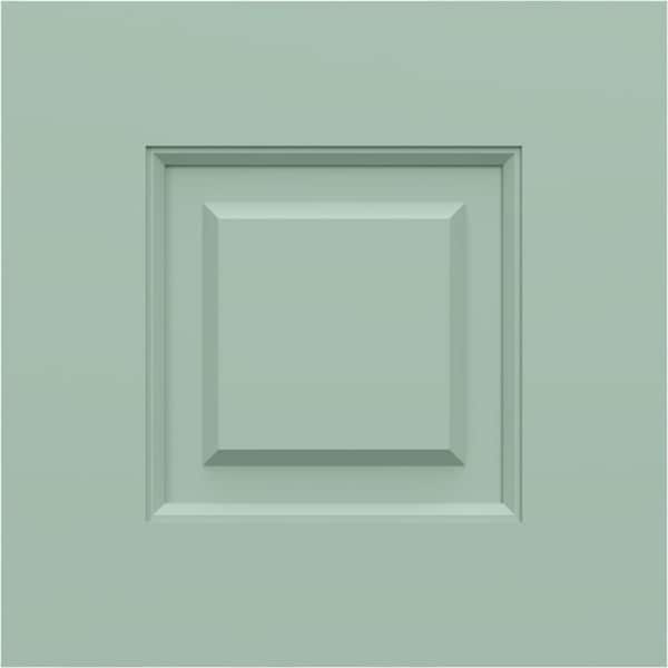 12 in. W x 12 in. H True Fit PVC Raised Panel Shutters Sample, Seaglass