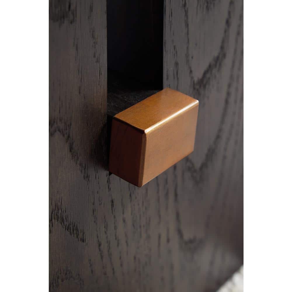 Burkhaus Dark Waxy Brown Oak and Marble Rectangular Coffee Table