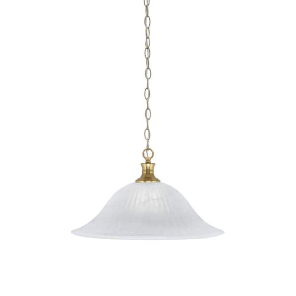 Unbranded Peabody 60-Watt 1-Light New Age Brass Shaded Mini Pendant Light with Glass Shade