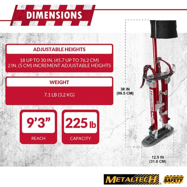 Buildman Grade 18 in. to 30 in. Adjustable Drywall Stilts