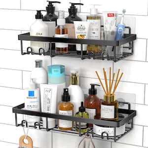 Dyiom Shower Caddy Shelf Organizer, 5 Pack No Drilling Adhesive Wall  Mounted Bathroom Organizer Basket, Black 834511757 - The Home Depot
