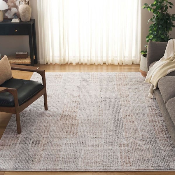 Manhattan 6 ft. x 9 ft. Beige/Ivory Distressed Striped Area Rug