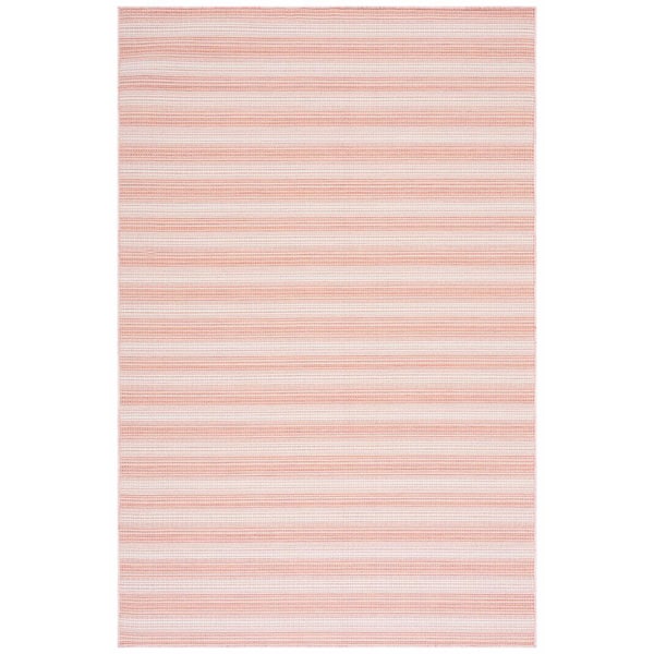 SAFAVIEH Hampton Terracotta 6 ft. x 10 ft. Faded Striped Indoor/Outdoor Area Rug