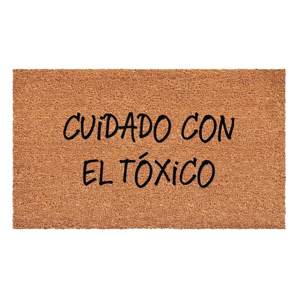 Calloway Mills Cuidado Con El Toxico Spanish Multi-Colored 17 in. x 29 in. Indoor or Outdoor Doormat