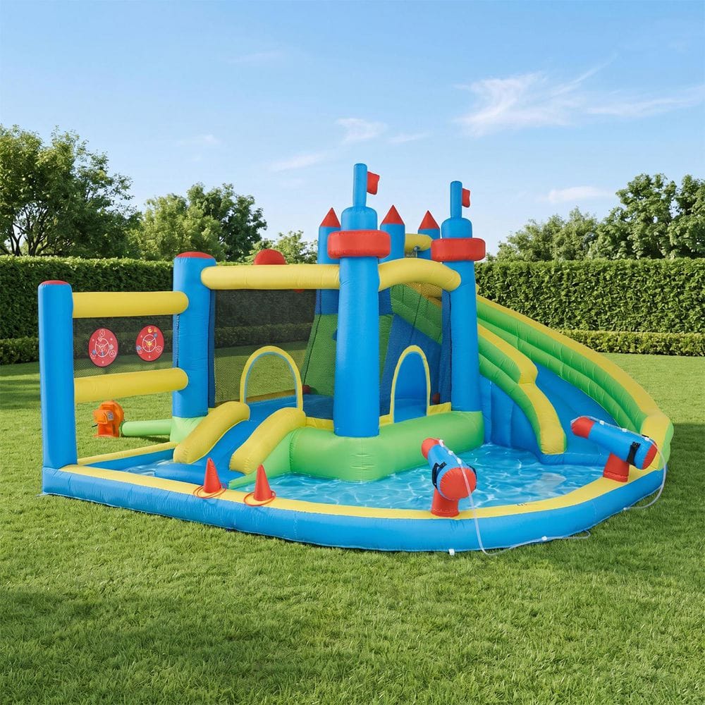 12x14FT Inflatable Water Slide Square Castle Bounce House with 8 in Kiddie Pool Set, Blower Included price history on PriceWatchPro