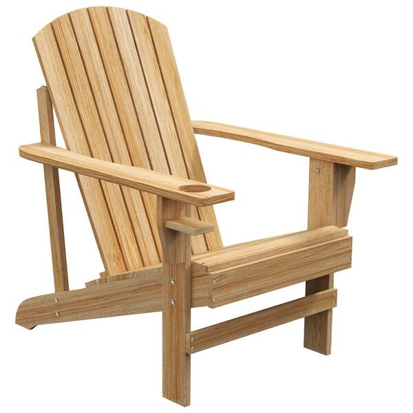 Outsunny Natural Wood Adirondack Chair (1-Pack)