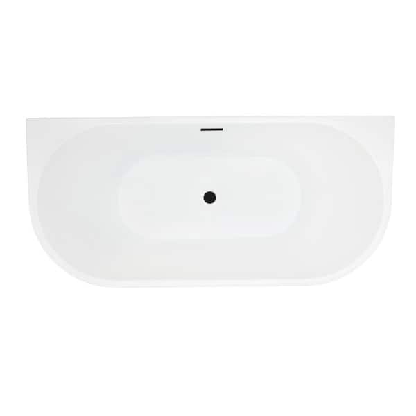 Altair Satchi 67 in. Acrylic Flatbottom Soaking Bathtub in Matte