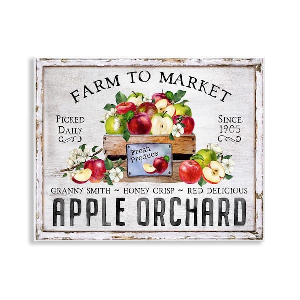 Stupell Industries Farmhouse Apple Orchard by Creatif Belle Unframed Food Graphic Art Print 11 in. x 14 in.