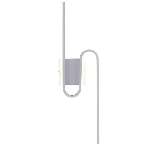8.66 in. 1 light White Modern Wall Sconce with Metal Shade