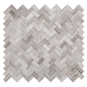 Maidenhair Mixed Grays 12.09 in. x 11.65 in. x 5mm Stone Peel and Stick Wall Mosaic Tile (5.87 sq. ft./Case)