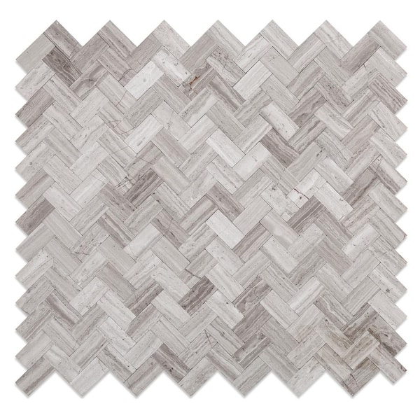SpeedTiles Maidenhair Mixed Grays 12.09 in. x 11.65 in. x 5mm Stone Peel and Stick Wall Mosaic Tile (5.87 sq. ft./Case)