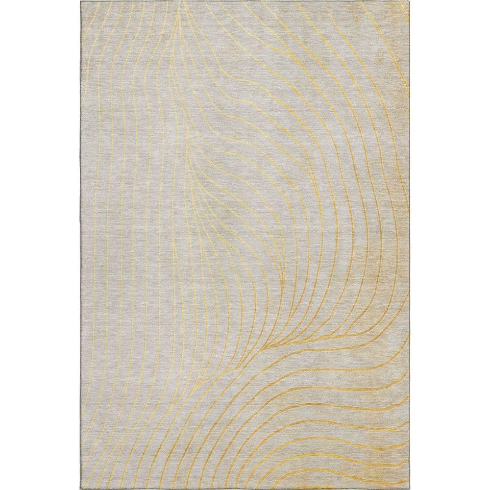 Addison Rugs Mayfield Premium Machine Washable Abstract AMF2107 Gold 9 ...