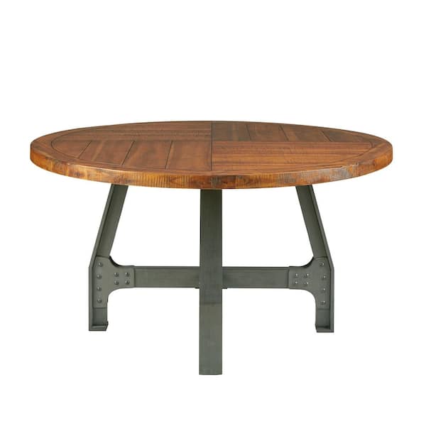 INK+IVY Lancaster Amber/Graphite Wood 4 Legs Dining Table Seats 6