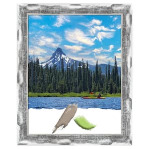 Scratched Wave Chrome Picture Frame Opening Size 11 x 14 in.