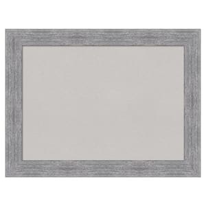 Bark Rustic Grey Framed Grey Corkboard 33 in. x 25 in Bulletin Board Memo Board