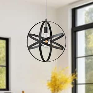 1-Light 60-Watt Black Global Cage Mini Pendant Light with No Glass Shade and No Bulb Included