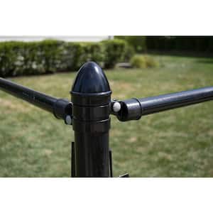 1-3/8 in. Chain Link Fence Black Aluminum Rail End