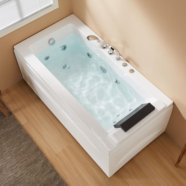 59 in. x 29.5 in. Whirlpool Bathtub with Left Drain in White