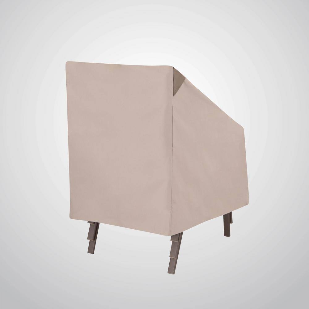 Beige Weather-Resistant High Back Patio Chair Covers, Set of 2