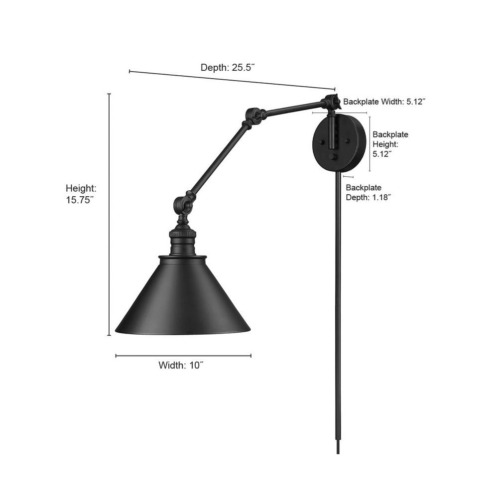 Matte Black Adjustable Swing Arm Wall Sconce