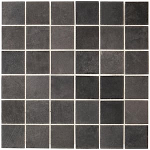 Metro Charcoal 12 in. x 12 in. x 9mm Matte Glazed Porcelain Rectified Mesh-Mounted Mosaic Tile