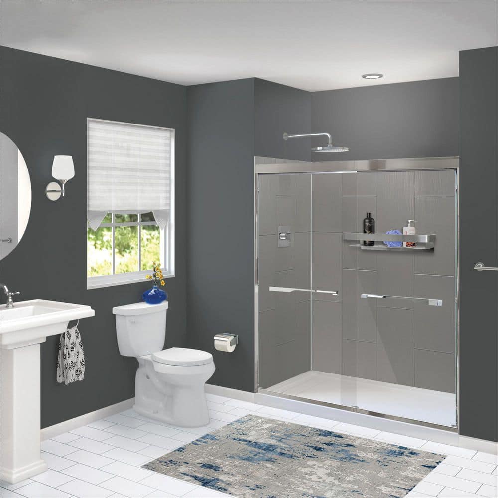 Prodigy 72" High Dark Grey Vertical Tile Shower Wall Kit