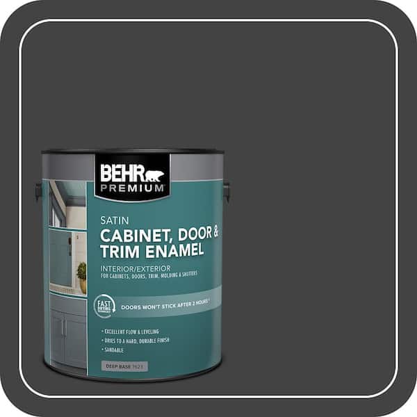 1 gal. #S-H-790 Black Suede Satin Enamel Interior/Exterior Cabinet, Door & Trim Paint