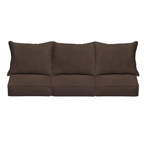 1101Design 27 in. x 29 in. Deep Seating Indoor/Outdoor Couch Pillow and Cushion Set in Sunbrella Canvas Java