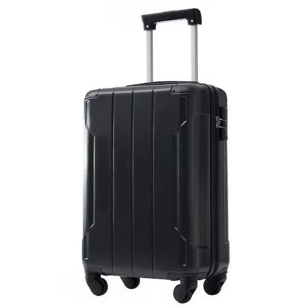 21.5 in. Black Lightweight ABS Hardshell Spinner Suitcase Travel Carry-On Luggage with TSA Lock