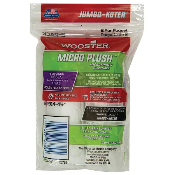 4-1/2 in. x 5/16 in. Micro Plush High-Density Microfiber Roller Cover (2-Pack)